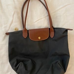 Dark grey long champ bag